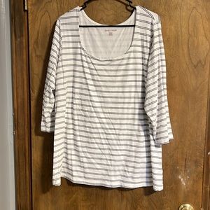 Jessica London White and Black Striped Shirt - Size 22/24
